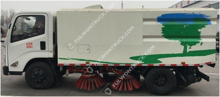 Fullwon Light Truck Mounted Road Sweeper Sanitation Truck (twin Engine)